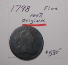 Photo of a 1798-P Large Cent from an eBay listing that sold on Jul 19, 2026