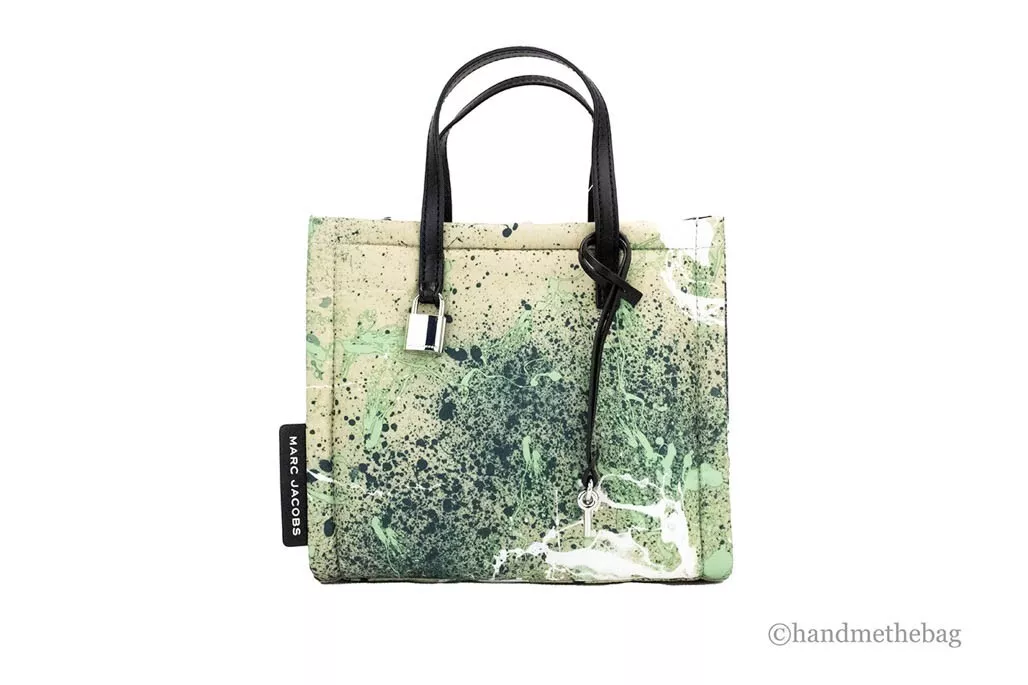 Green Clear Tote Bag Flower Printed Crossbody Tote with Removable Strap