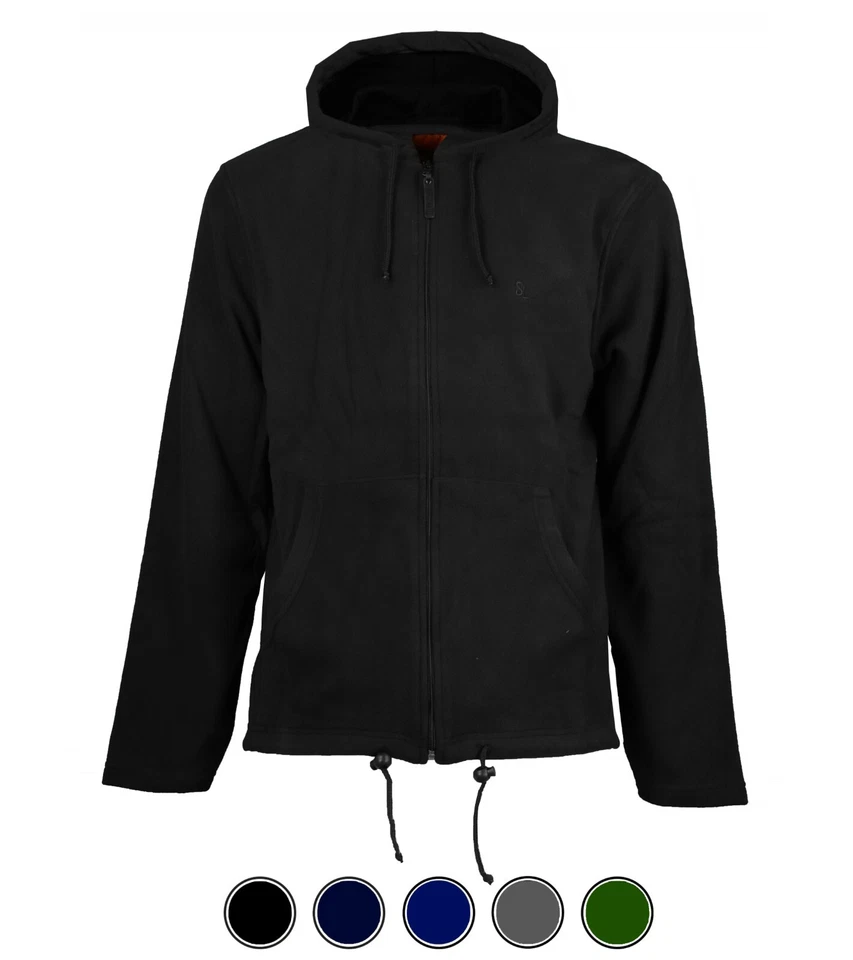 Giacca Felpa in PILE 220 gr con cappuccio UOMO 5 colori PESCA TREKKING