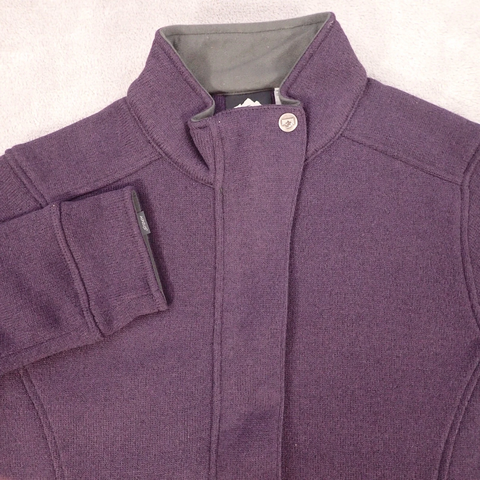 Storm Creek Jacket Womens Medium Purple Thea Sweaterfleece Coat Snap Pockets