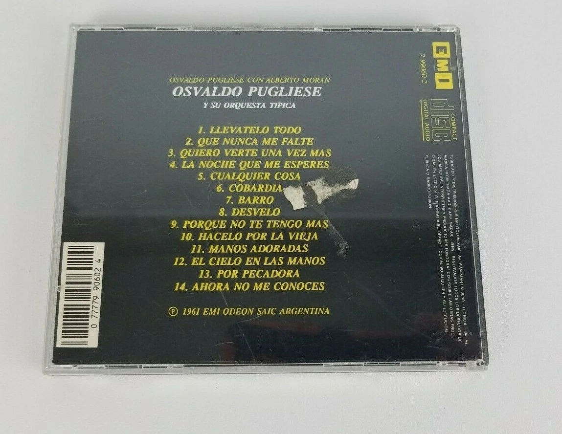 Osvaldo Pugliese con Alberto Moran Argentine Argentina Tangos Music CD |  eBay
