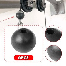 6x Gym Cable Ball Stoppers Pulley Cable Accessories Stop Balls Black Spare Parts