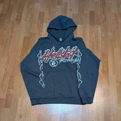 Hellstar Overseas Exclusive Men's Black Graphic Print Pullover Hoodie L Hooded