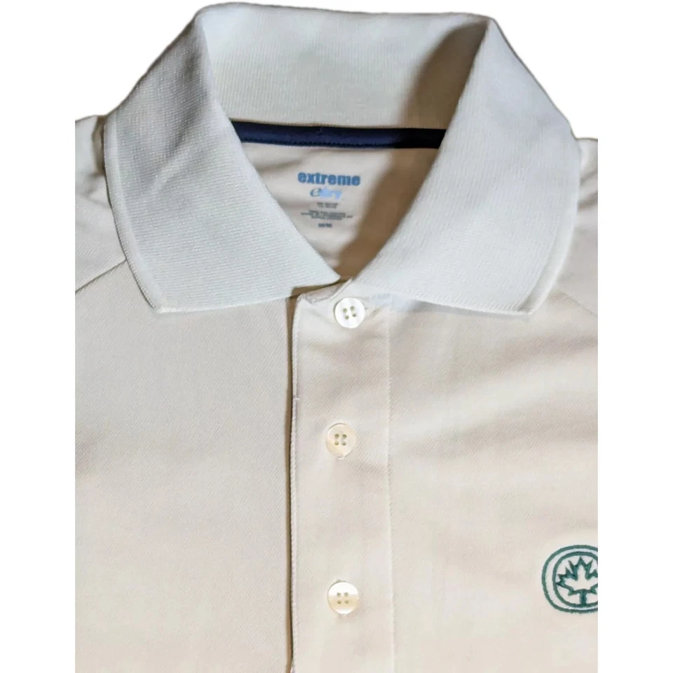 Camisa polo de golf Extreme E Dry para hombre M mangas cortas cuello abajo hacia arriba beige nueva Foto 3 de 4