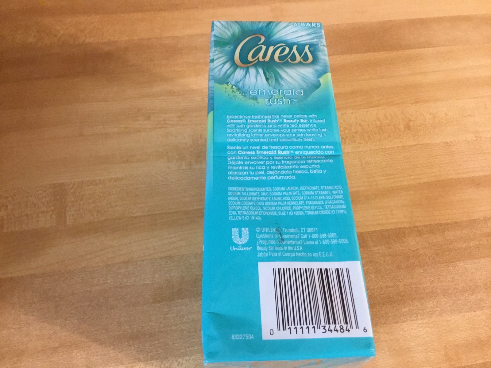 6 Caress Emerald Rush Lush Gardenia & White Tea Beauty Bar Soap 4 Oz. Each