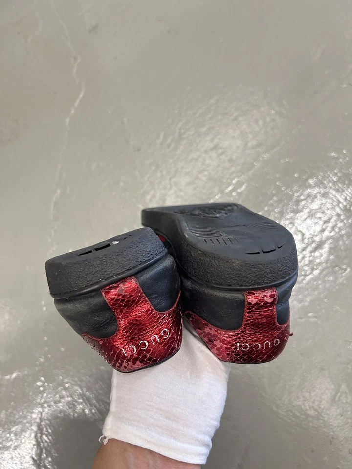 Zapatillas Deportivas Gucci Ace Cuero Negro Rojo Serpiente Para Hombre UK 10 US 11 EU 44 Foto 4 de 4