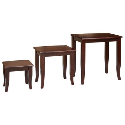 Nesting Side Tables 3 pcs Brown Solid Mahogany Wood vidaXL