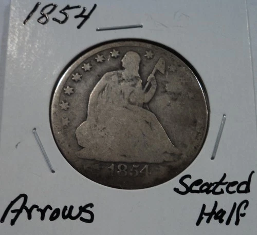 1854 w/Arrows Liberty Seated Silver Half