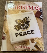A Cross-Stitch Christmas JOYFUL TIDINGS hardcover book craftways like new