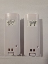 2 Pack 2800 mah Rechargeable Batteries for Wii Remote Controller (White)