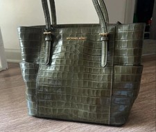 Michael Kors Green Faux Alligator Jetset Tote Bag