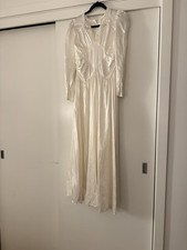 Vintage Handmade Satin White Wedding Dress Size Small