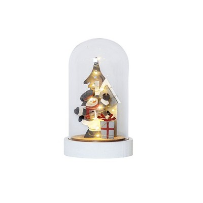 Star Trading  LED Weihnachtsdeko ,Billy' mit Glaskuppel, Schneemann aus Holz, 10