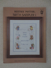 Beatrix Potter Birth Sampler Vintage Counted Cross Stitch Chart