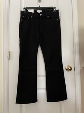 NWT $219 Jason Wu Bardot Cropped Boot Jeans Women’s In Black Size 12