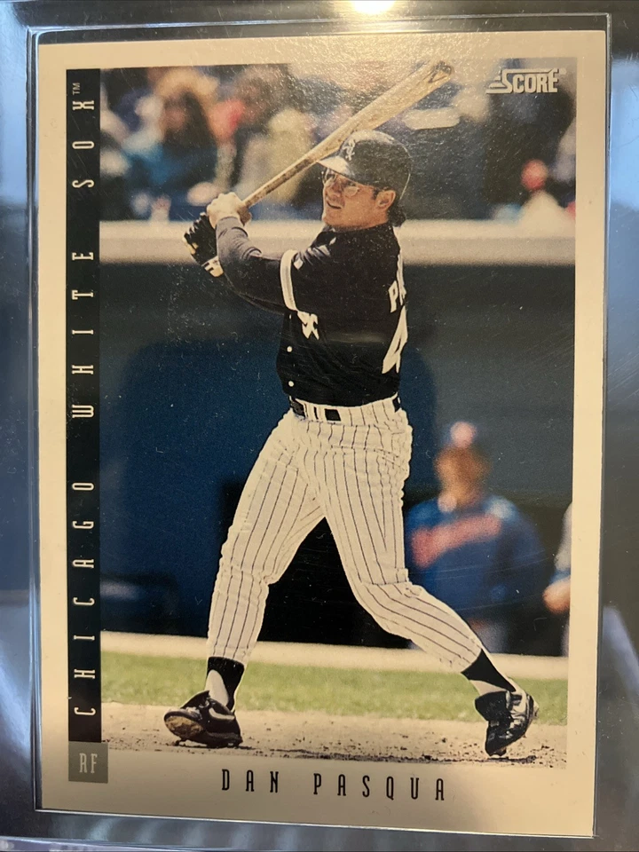 Béisbol autografiado por Dan Pasqua en pelota de la Liga Americana con tarjeta y exhibición Foto 3 de 4