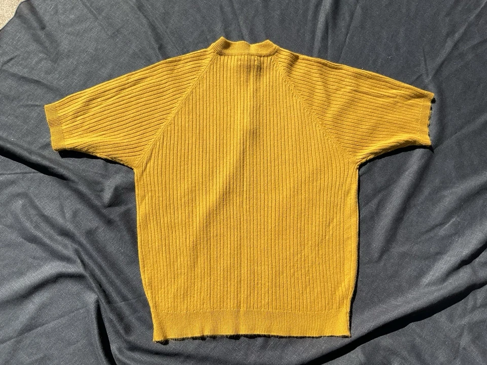 Suéter Acanalado Vintage BARDONI Manga Corta Cuarto Cremallera XL Foto 2 de 4
