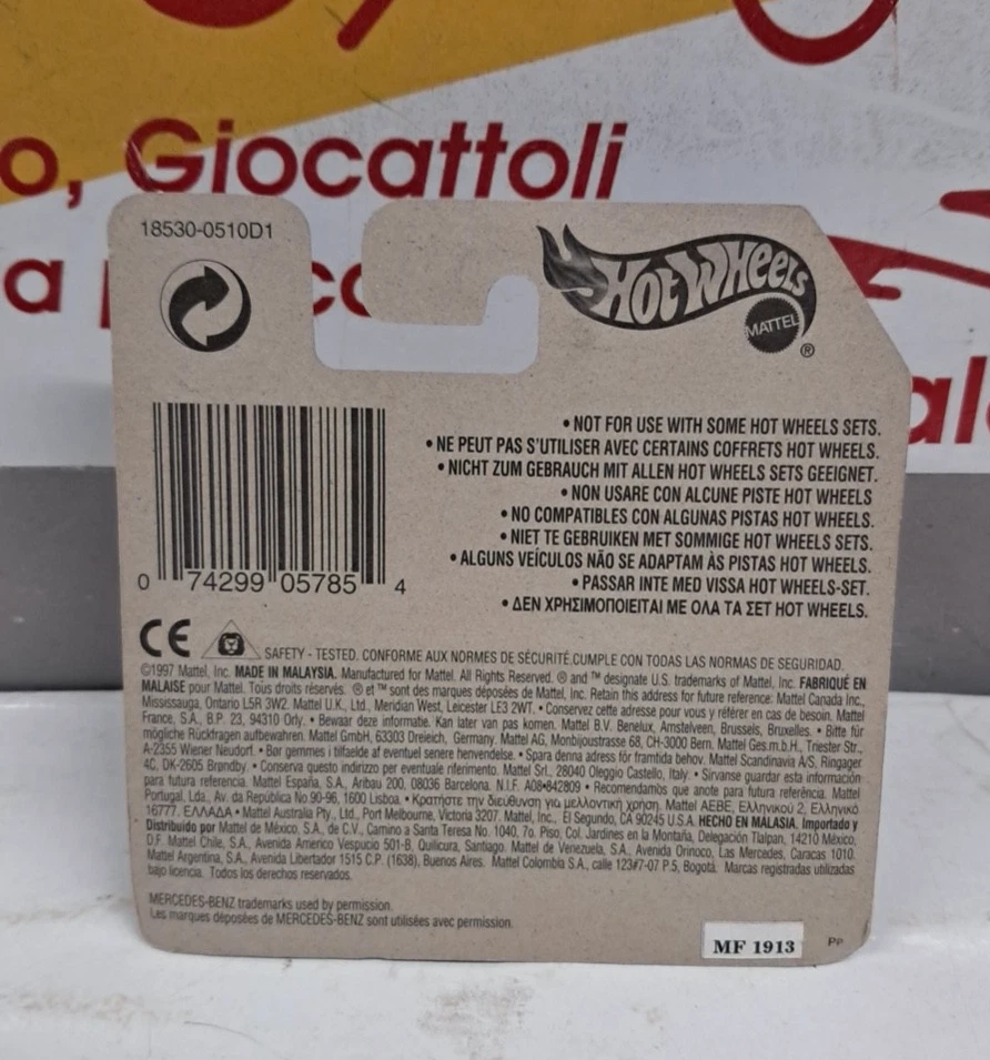 HOTWHEELS 1/64 MERCEDES SLK MATTEL 1997 ITEM 18530 MADE IN CHINA - Immagine 2 di 2