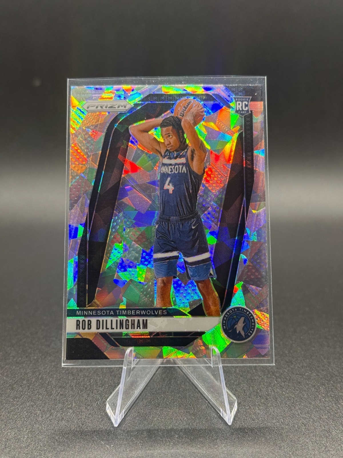 2024-25 Panini Prizm #250 Rob Dillingham Silver Cracked Ice Rookie Prizm