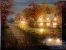 Weltbild LED Wandbild 'Herbstwald' 40x30 cm 10 LEDs Deko Wanddekoration