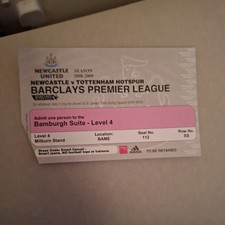2008/09 Newcastle v Tottenham BAMBURGH SUITE Ticket. 