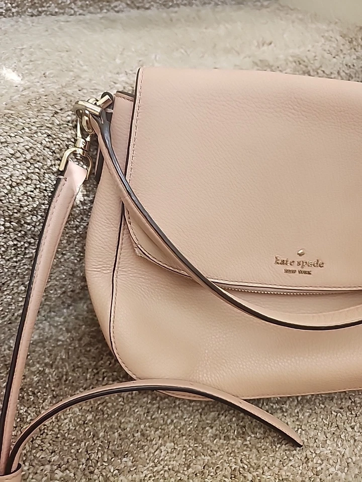Kate Spade Pink Jackson Soft Pebbled Leather Medium Flap Shoulder /Crossbody Bag - Image 4 of 4