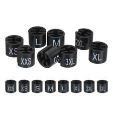 800pcs Clothes Hanger Marker XXS/XS/S/M/L/XL/2XL/3XL Size Tag Black