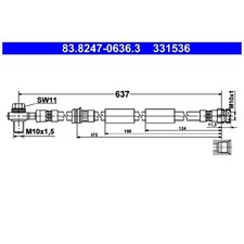 2x ATE Bremsschlauch vorne 5Q0611701D 5Q0611701C | 414949