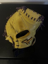Limited Japanese Mizuno Yellow/Purple Baseball Catchers Glove