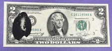 $2 1976 Dramatic “blob” Ink Smear Uncirculated 