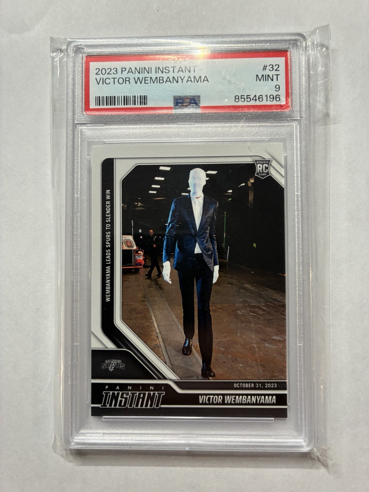 2023-24 Panini Instant Victor Wembanyama #32   /15593 (RC) Slender Man PSA 9