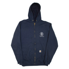 CARHARTT Matthew Chase Woodworks Mens Jacket Blue Hooded XL