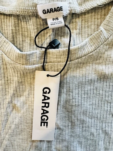 Garage Soft Active Grey Ribbed Cropped T-shirt New With tags Size S Small 