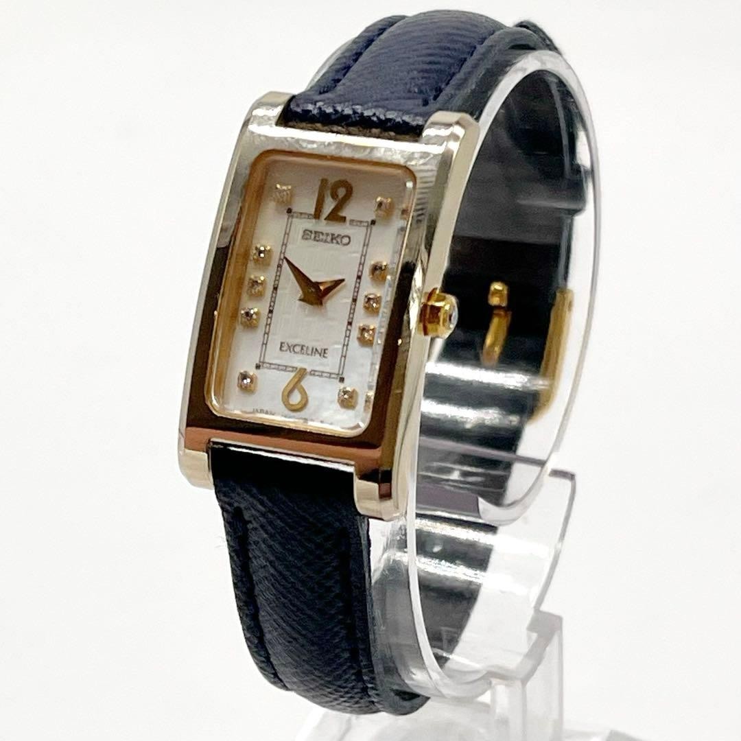 SEIKO Exceline 1F20-0AZ0 Diamond 11P Shell Ladies Wat… - Gem