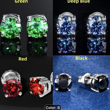 MOISSANITE Simulated Crystal Stud Earrings Pr...