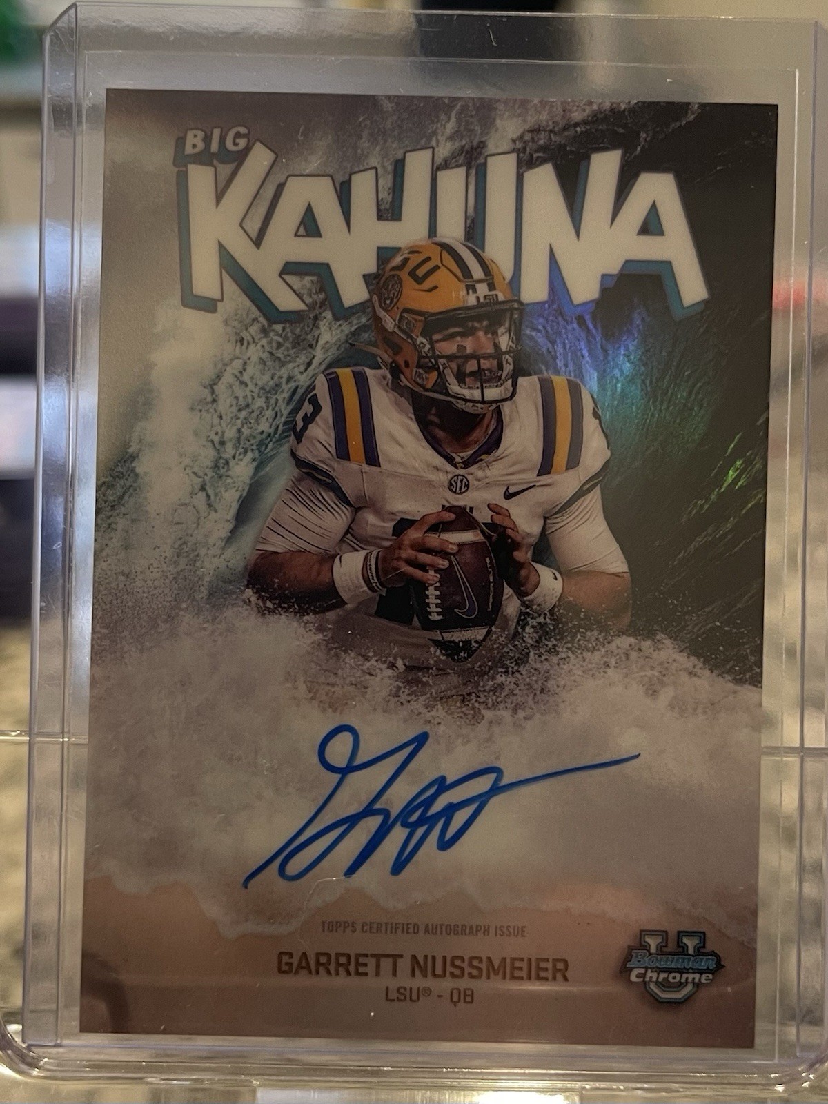 2025 Bowman Chrome U Garrett Nussmeier Big Kahuna On Card Auto LSU