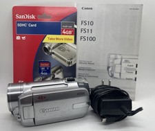 Canon FS100 Digital Video Camcorder 48x Advanced Zoom With Power Adapter SD Card