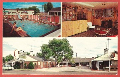 WOOD MOTEL, ELKO, NEVADA   U.S. Highway 40 - 1962 Postcard