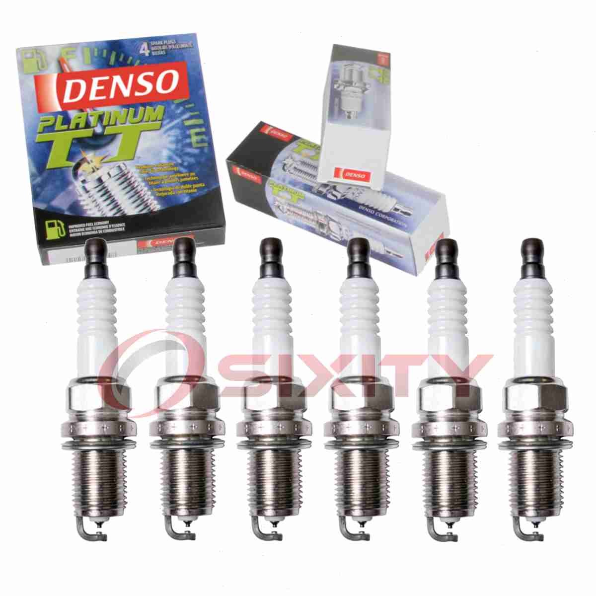 6 pc Denso Platinum TT Spark Plugs for 2001-2003 Mitsubishi Galant 3.0L V6 xc