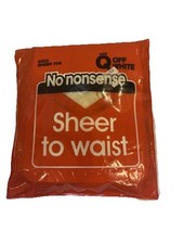 No Nonsense Sheer to Waist Pantyhose Vtg Sandalfoot OFF WHITE Sz Queen 1 M58 NEW