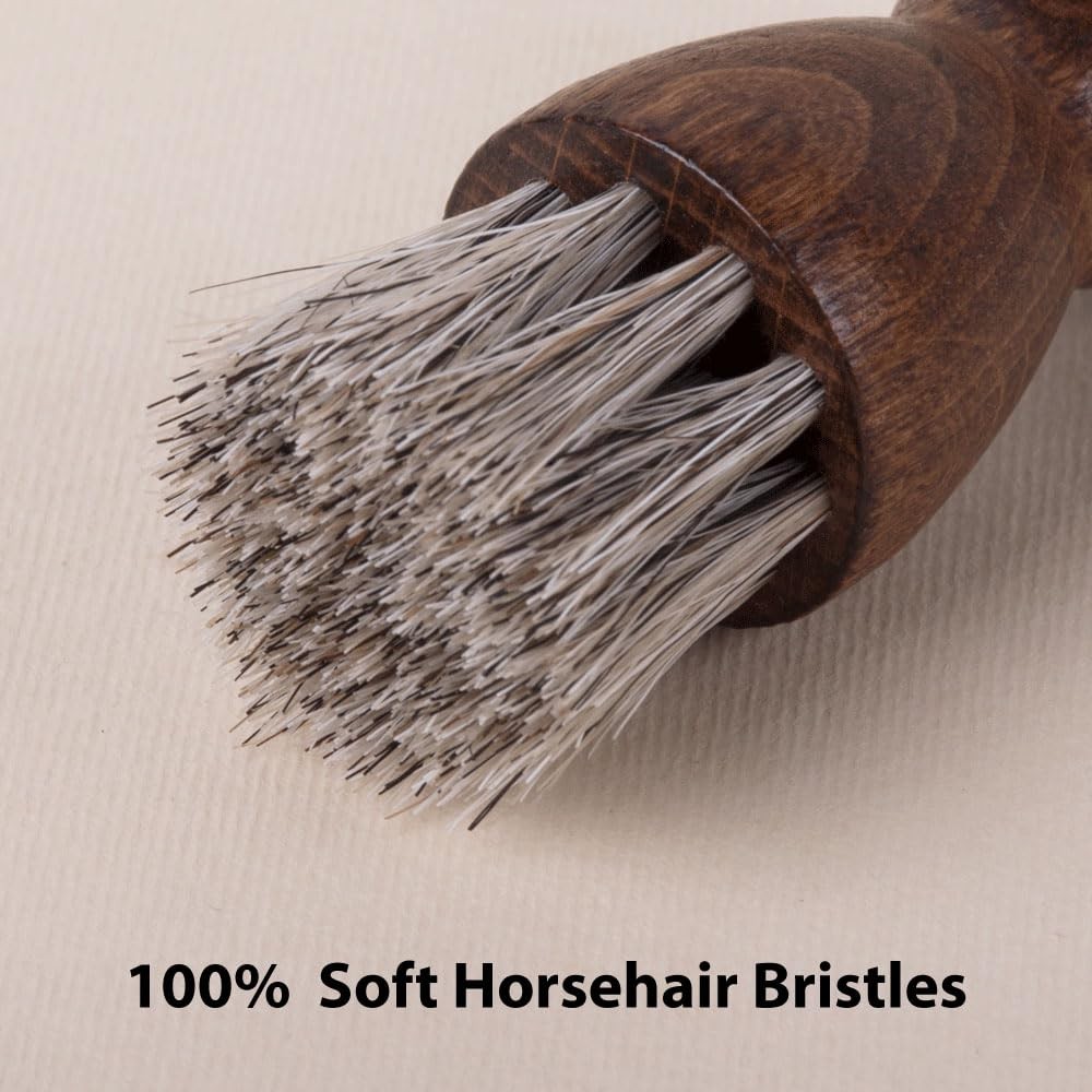 Horsehair Dauber Brush Set, Shoe Shine Polish Applicators for Leather Boots, ...