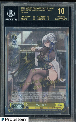 2022 Weiss Schwarz Azur Lane 18 Saint Louis SP Foil Signature BGS 10 BLACK LABEL