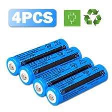 4 x 3000mAh 18650 Rechargeable Batteries 2 x USB Charger Set For Flashlights