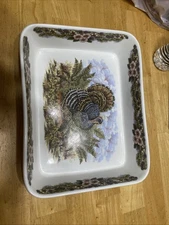 Queen Myott Thanksgiving Rectangular Baker  Discontinued Piece 9.25" X 12” 