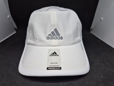 ADIDAS womens fit Reflective Aeroready Superlite 2 Running Cap White Silver CI83