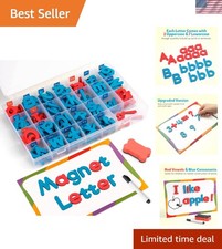 Magnetic Letters 251 Pcs with Magnetic Board and Storage Box - Uppercase Lowe...