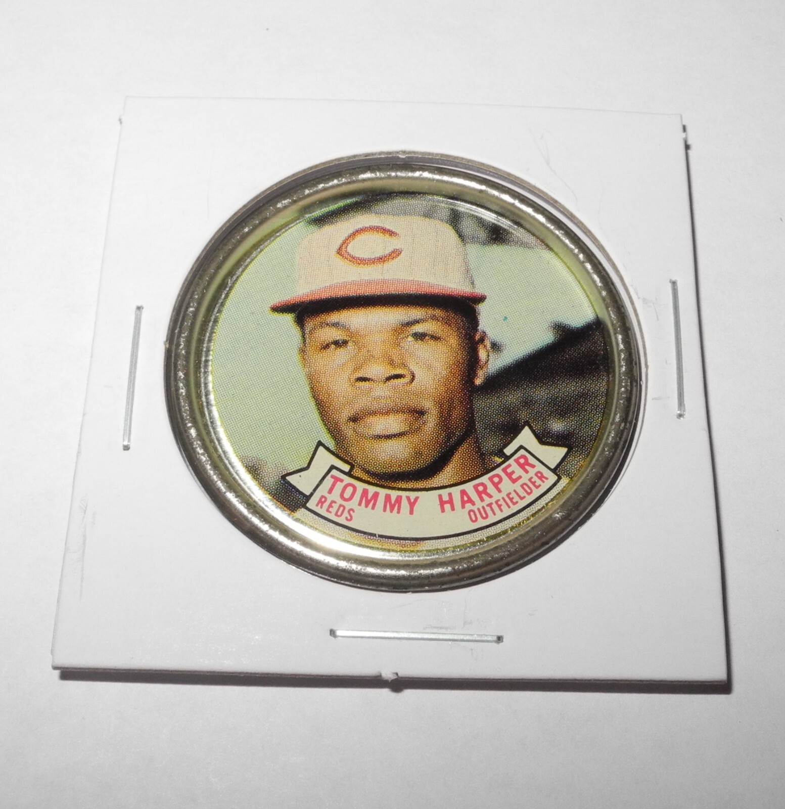 1964 Topps Baseball Coin Pin #40 Tommy Harper Cincinnati Reds Excellent