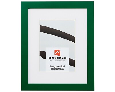 Craig Frames Confetti, 0.875'' Green Solid Wood Picture Frame With a Single Mat