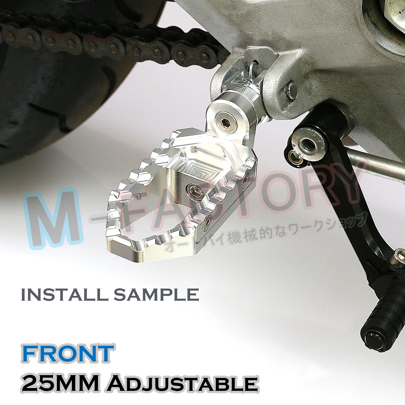 For ZZR 1400 ZX14R / ZX14 0621 Silver TRC 25mm Lower Rider Wide Foot