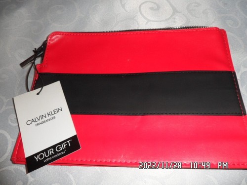 CK Calvin Klein Nuevo Rojo Bolsa Cremallera Monedero Maquillaje Bolsa de Cosm... - Imagen 6 de 8